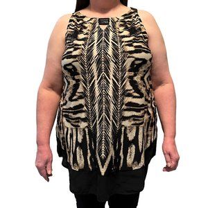 Lily Morgan Leopard Tiger Animal Print Top